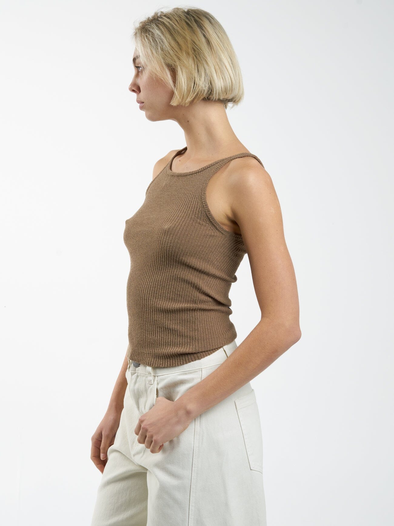Langley Knit Tank - Mustard Gold - Image 3